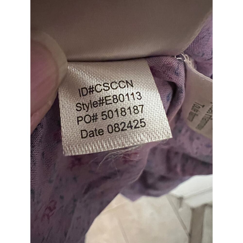 Eileen West Purple Ditsy Floral Pintuck Ballet Nightgown M prairie Victorian - Picture 7 of 9
